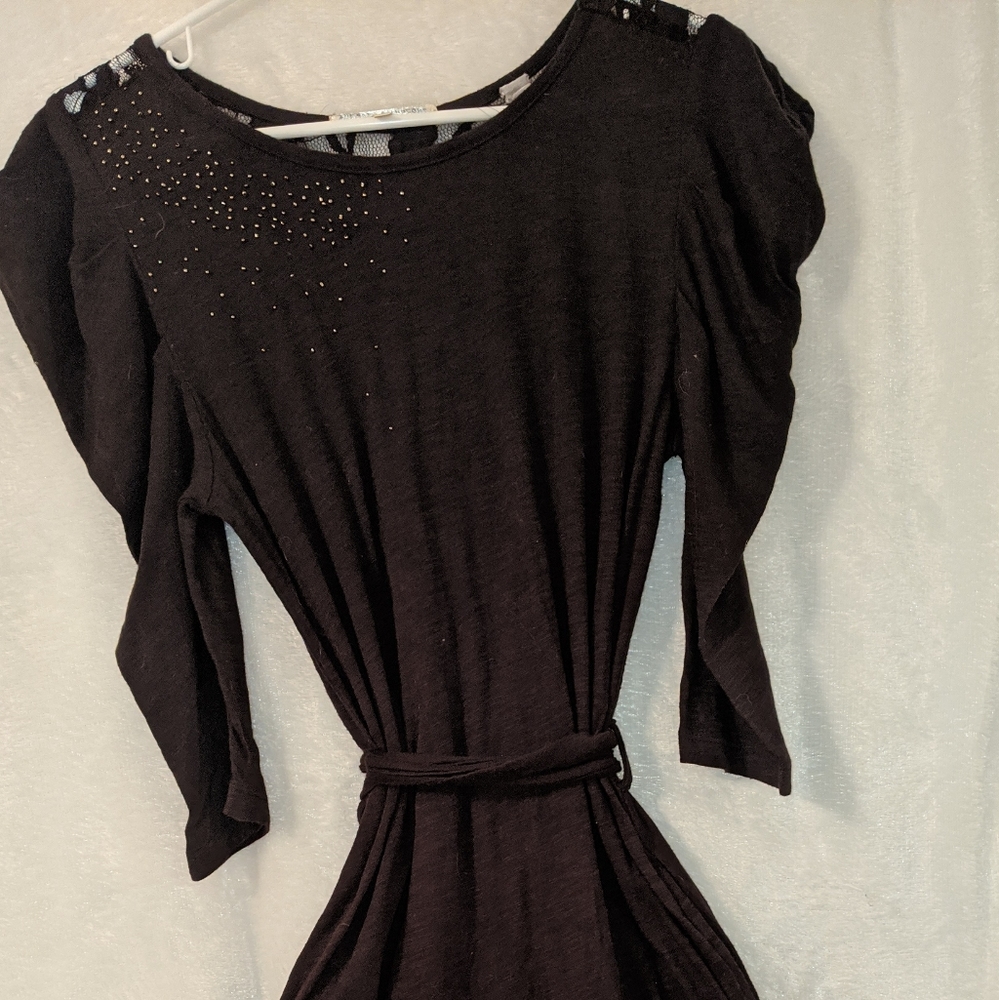Gorgeous black lace dress with bead embellishments